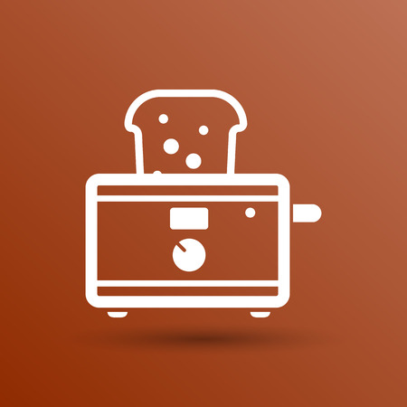 toaster icon isolated slice crust white snack appliance.のイラスト素材