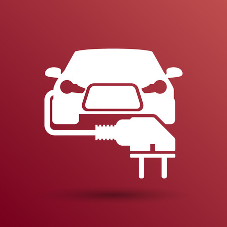 Electric car plug icon eco fuel vector.のイラスト素材