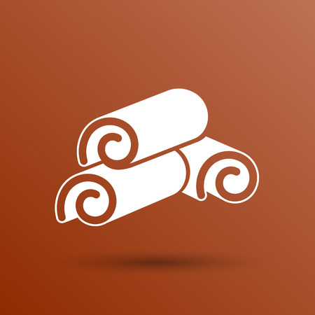 Cinnamon sticks logo closeup heap tree art.のイラスト素材
