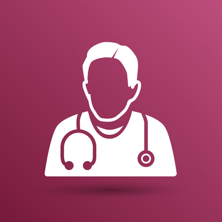 Doctor with stethoscope around his neck icon.のイラスト素材