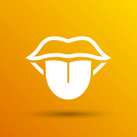 Tongue icon vector isolated human fun anatomical.のイラスト素材