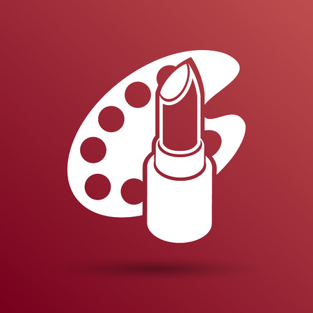 Lipstick isolated on white background. Vector typography illustration. Vintage posterのイラスト素材