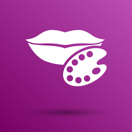 kiss lips vector lipstick icon passion symbol people female.のイラスト素材
