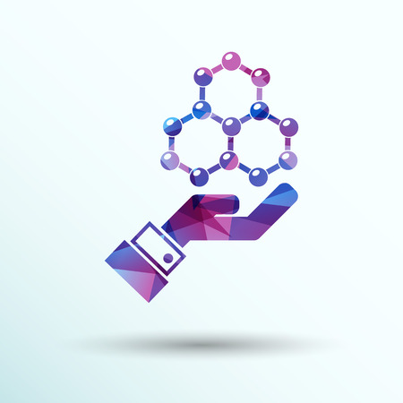 checkmark on hand web icon. vector design.のイラスト素材