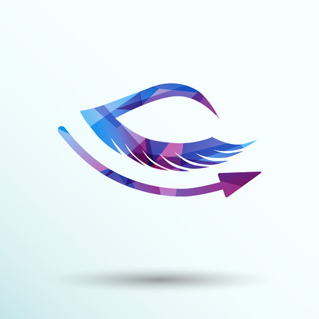 vector eye with lashes long eyelashes icon.のイラスト素材