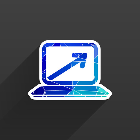 Laptop with arrow pointing up from the blank screenのイラスト素材