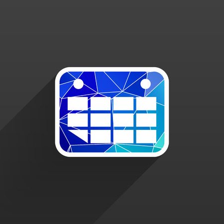 Vector calendar icon. Flat design with long shadowのイラスト素材