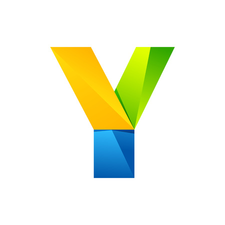 Y letter one line colorful logo. Vector design template elements an icon for your application or companyのイラスト素材