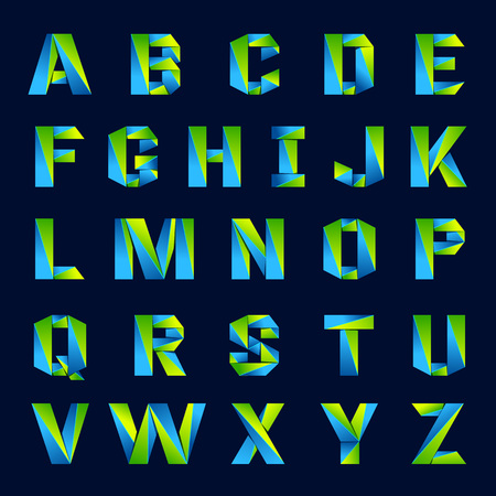 Fun english alphabet line colorful letters set. Font style, vector design template elements for your application or company.のイラスト素材