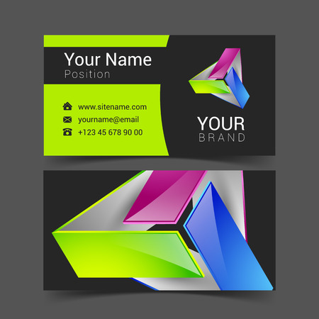 vector abstract bright business card banner design templates.のイラスト素材