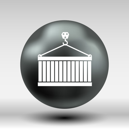 Crane container icon vector button logo symbol concept.のイラスト素材