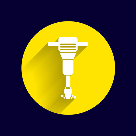 jackhammer Rounded squares button icon vector button logo symbol concept.のイラスト素材