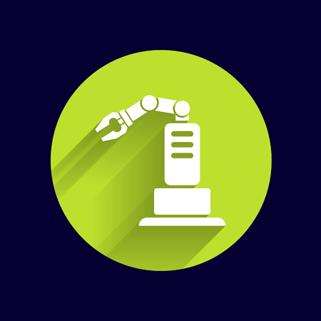 robotic production icon vector button logo symbol concept.のイラスト素材