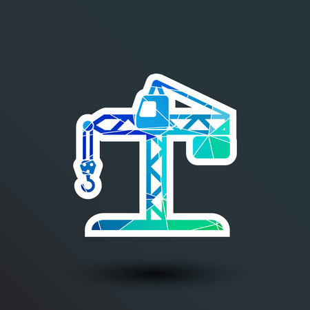 building crane icon vector button logo symbol concept.のイラスト素材