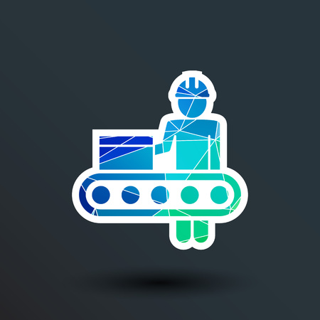 Engineering workshop Industrial operation icon vector button logo symbol concept.のイラスト素材