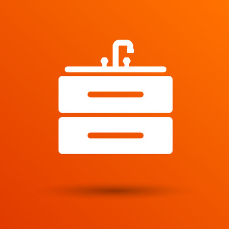 Kitchenware sink basin icon vector button  symbol concept.のイラスト素材