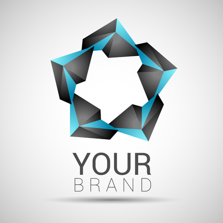 black and turquoise  concept vector design template Science technology abstract icon Teamwork symbol Social Networkのイラスト素材