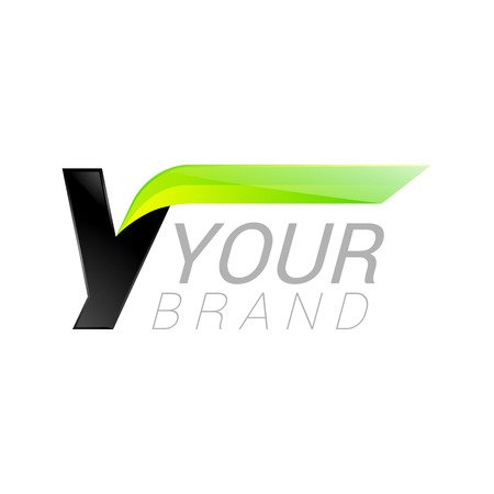 Y letter black and green  design Fast speed design template elements for application.のイラスト素材