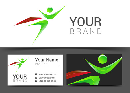 superhero holding card icon abstract.のイラスト素材