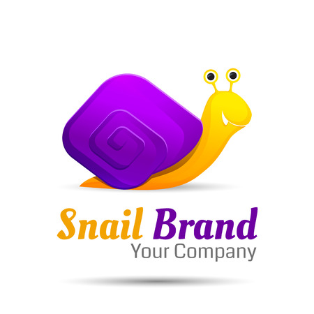 Colored stylized snail icon styleのイラスト素材