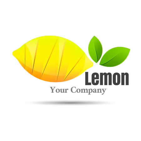 Half of lemon icon. Isolated object. Healthy food. Vitamin. Vector design illustration. Template for your business company. Creative abstract colorful concept.のイラスト素材