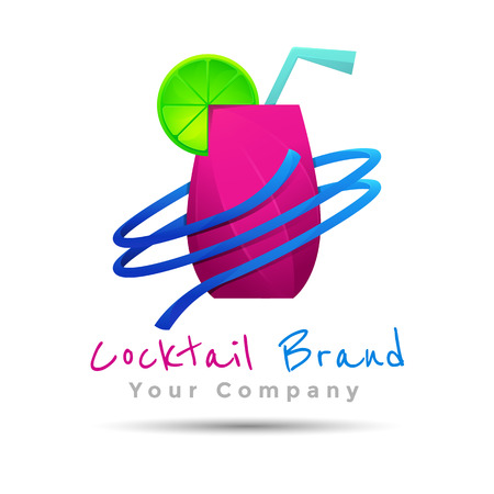 Cocktail summer party design. Vector illustration. Template for your business company. Creative abstract colorful concept.のイラスト素材