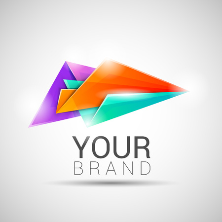 Creative colorful abstract triangles vector logo design illustration. Template editable for your business company. Symbols inspiration and innovationのイラスト素材