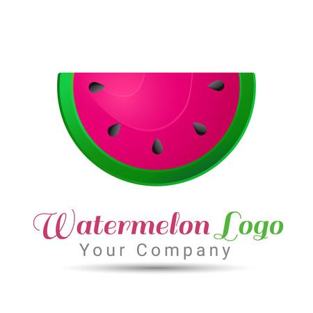 Watermelon Volume Colorful. 3d Vector Design. Corporate identityのイラスト素材