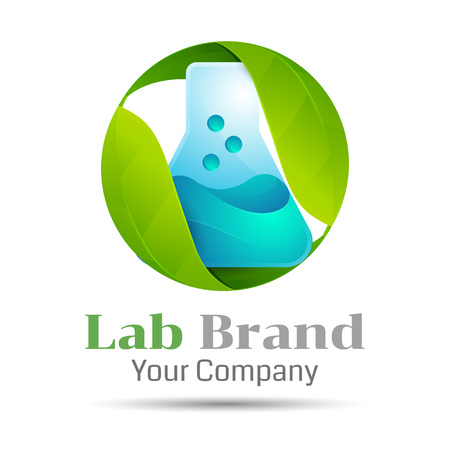 Eco Green Lab Volume Colorful 3d Vector Design Corporate identityのイラスト素材