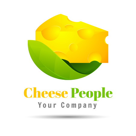 cheese Volume Colorful. 3d Vector Design. Corporate identity on a white backgroundのイラスト素材