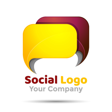 Message concept illustration. Speech bubble creative sign. Volume Colorful 3d Vector Design Corporate identityのイラスト素材