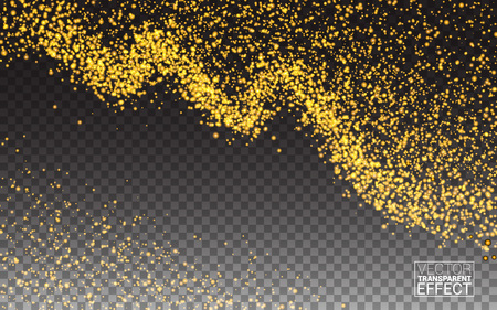 Abstract Sparkling Luminous Gold Dust Glitter Explosion Star Wave Transparency Background, Glitter Particles Effect.のイラスト素材