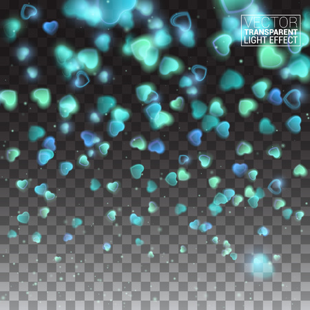 Star dust glittering sparks in explosion on transparent background. Blue glitter particles heart shape. Vector love saint valentine greeting cardのイラスト素材