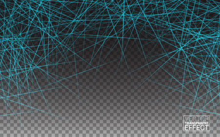 Shiny Neon Blue Line Realistic Design Elements. Effect on Isolated Transparent Background. Vector Illustration.のイラスト素材