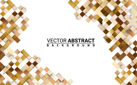 Cubic Pattern Seamless Golden. Colorful Grid. Abstract Geometric. Effect Realistic Design Elements. Vector Illustration Modern Background.のイラスト素材