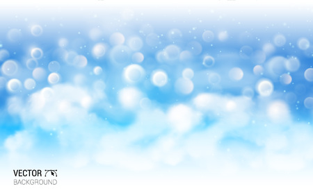 Blue sky with clouds. Effect Realistic Design Elements. Vector Illustration Modern Background.のイラスト素材