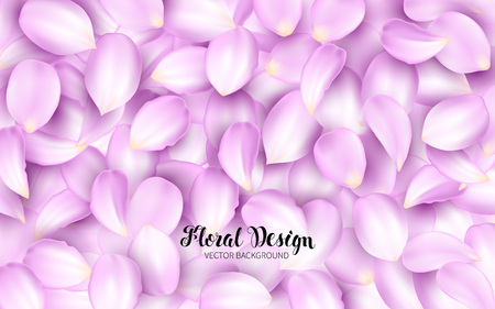 Licking the pink petals of a flower on a pile. Effect Realistic Design Elements. Vector Illustration. Floral background.のイラスト素材