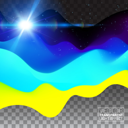 Yellow blue color Modern design. Mountains Landscape Waves abstract Surface Colored warm cool shade. Cover Print Web Banner. Effect Realistic Elements. Vector Illustration Transparent Background.のイラスト素材