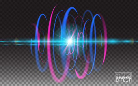 Beautiful colorful vector light effect of neon glow and flash flying. Design Elements Color Modern. Vector Illustration Transparent Background.のイラスト素材