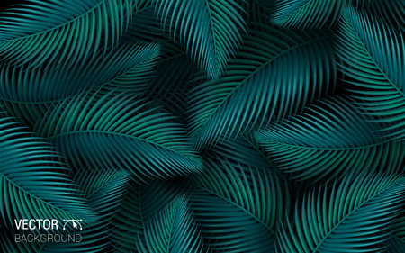 Tropical Leaves Palm Jungle Seamless Leaf Floral Pattern Background. Vector Illustration.のイラスト素材