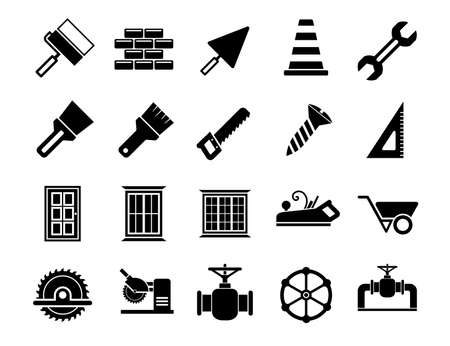 Simple construction icons set. Universal construction to use for web and mobile UI.のイラスト素材