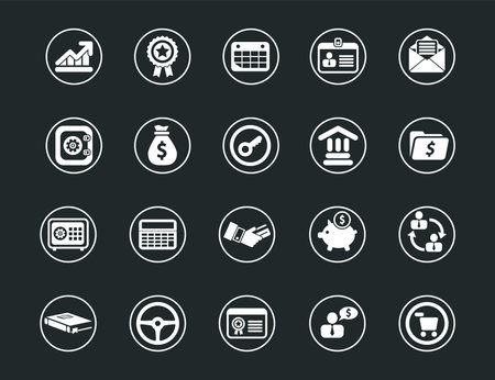 Web site vector icons set. Communication Internet icon collectionのイラスト素材