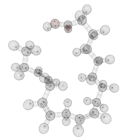 molecular structure of alpha-linolenic acid. This is an omega-3 unsaturated fatty acid and a component of many vegetable oils.の写真素材