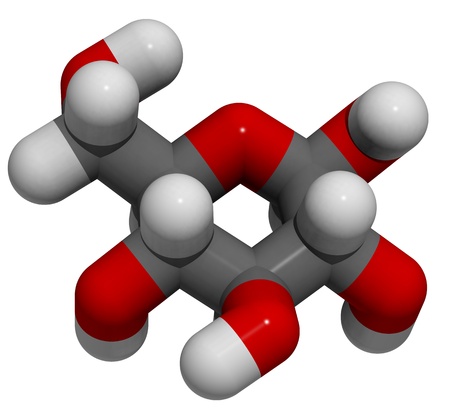 3D molecular structure of Glucose (beta-D-glucose, grape sugar)の写真素材