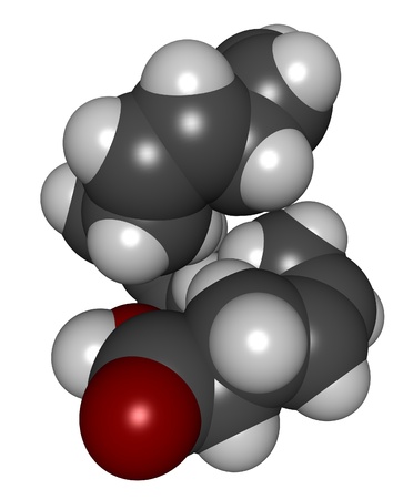 3D structure of Docosahexaenoic acid (DHA, omega-3 fatty acid)の写真素材
