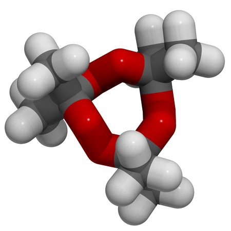 3D molecular structure of acetone peroxide (triacetone peroxide, TATP)の写真素材