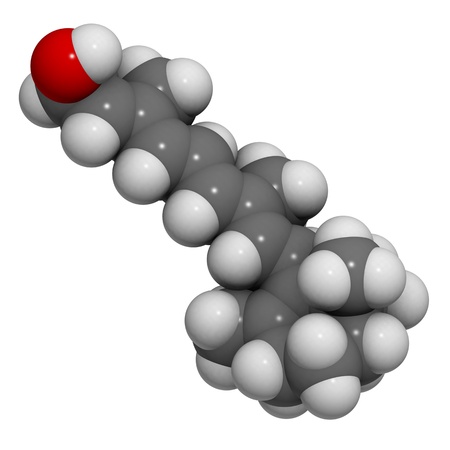 A molecule of Vitamin A (retinol)の写真素材