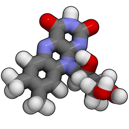A molecule of Vitamin B2 (riboflavin)の写真素材