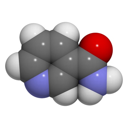 A molecule of Vitamin B3 (niacin, niacinamide, nicotinic acid amide)の写真素材