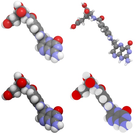 A molecule of Vitamin B9 (folic acid) の写真素材